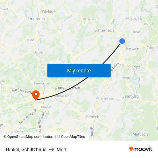 Hinkel, Schiltzhaus to Merl map
