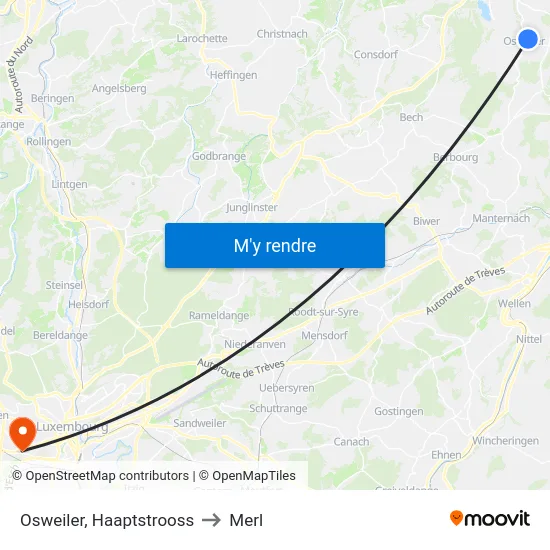 Osweiler, Haaptstrooss to Merl map