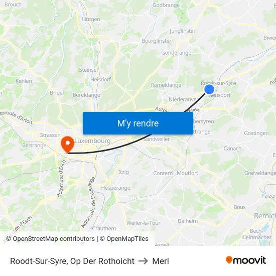 Roodt-Sur-Syre, Op Der Rothoicht to Merl map
