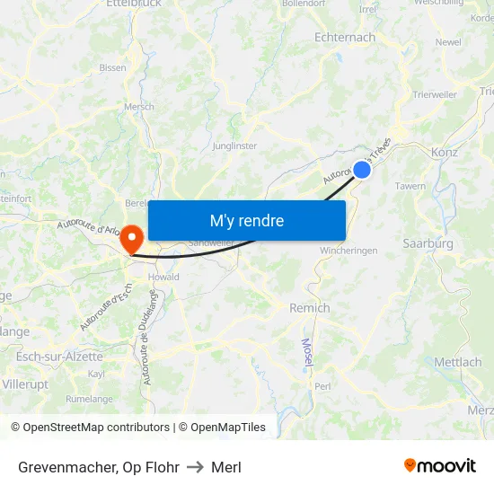 Grevenmacher, Op Flohr to Merl map