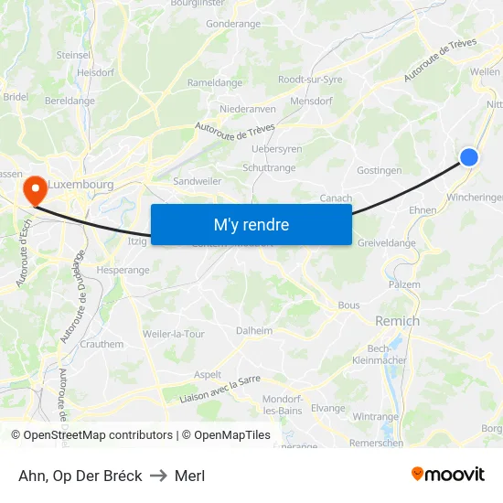 Ahn, Op Der Bréck to Merl map