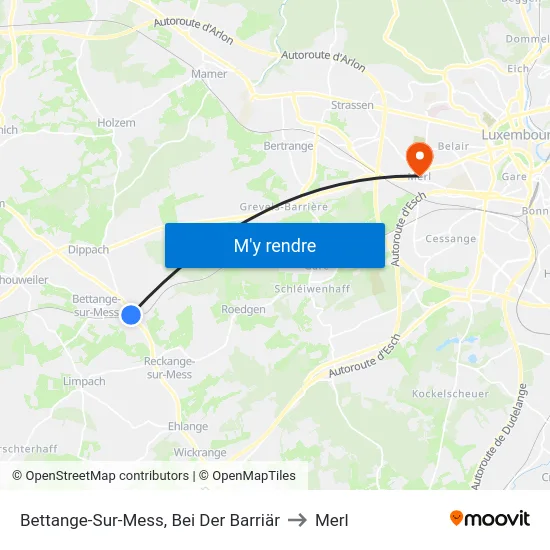 Bettange-Sur-Mess, Bei Der Barriär to Merl map