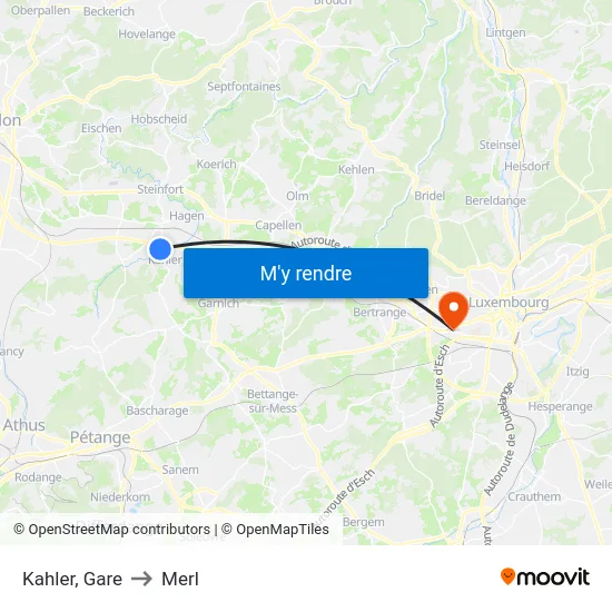 Kahler, Gare to Merl map