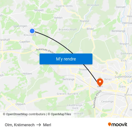 Olm, Kréimerech to Merl map