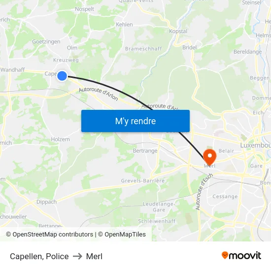 Capellen, Police to Merl map