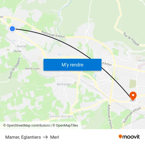 Mamer, Eglantiers to Merl map