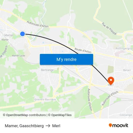 Mamer, Gaaschtbierg to Merl map