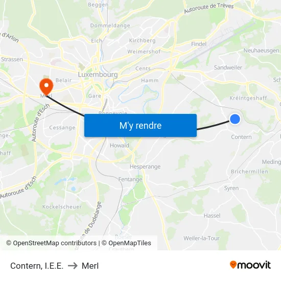 Contern, I.E.E. to Merl map