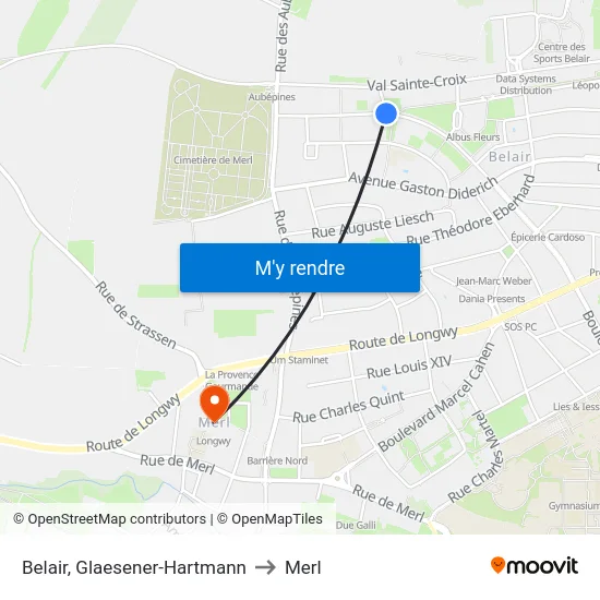 Belair, Glaesener-Hartmann to Merl map