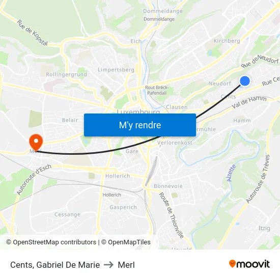 Cents, Gabriel De Marie to Merl map
