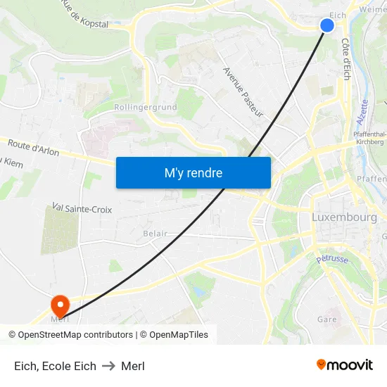 Eich, Ecole Eich to Merl map
