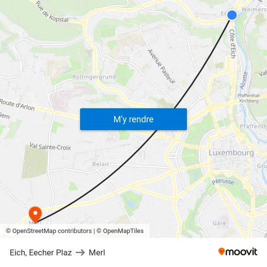 Eich, Eecher Plaz to Merl map