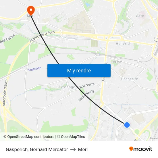 Gasperich, Gerhard Mercator to Merl map