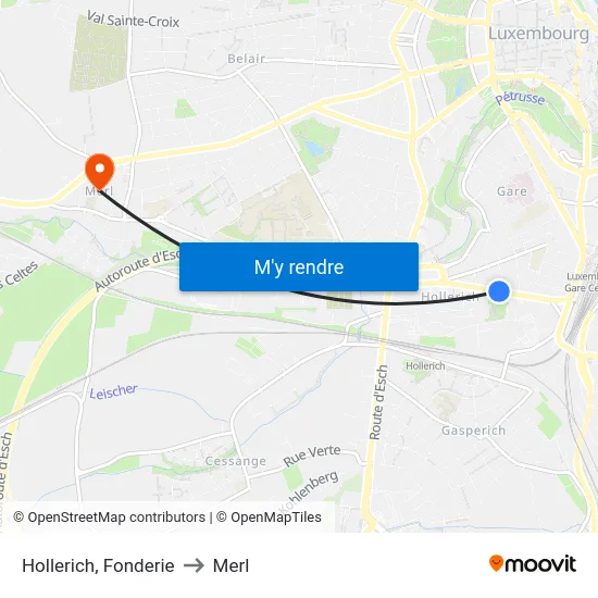 Hollerich, Fonderie to Merl map