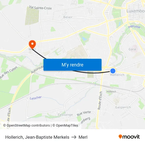 Hollerich, Jean-Baptiste Merkels to Merl map