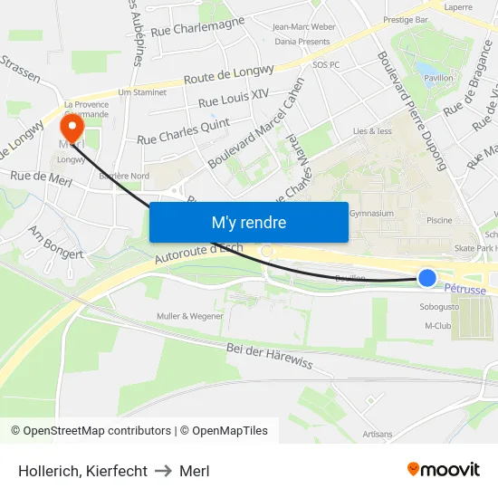 Hollerich, Kierfecht to Merl map
