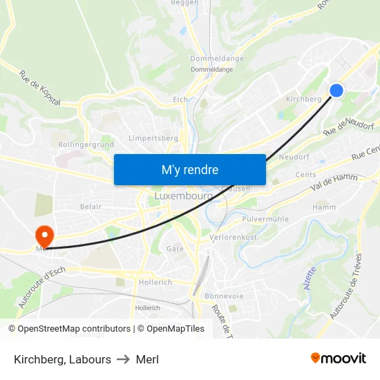 Kirchberg, Labours to Merl map