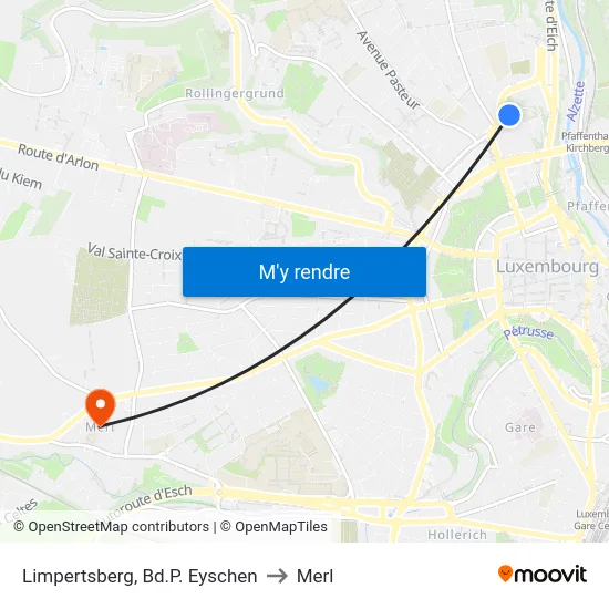 Limpertsberg, Bd.P. Eyschen to Merl map