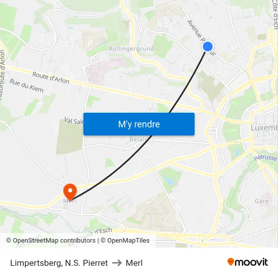 Limpertsberg, N.S. Pierret to Merl map
