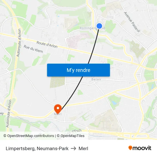 Limpertsberg, Neumans-Park to Merl map