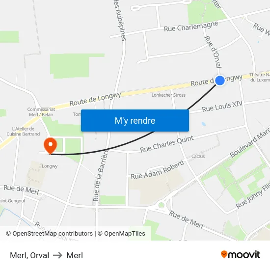 Merl, Orval to Merl map