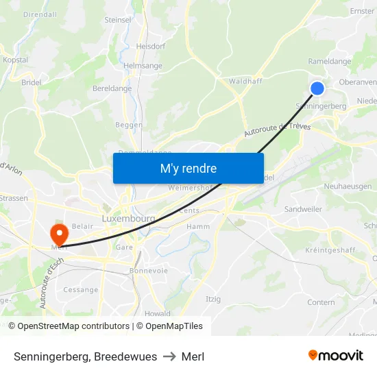 Senningerberg, Breedewues to Merl map