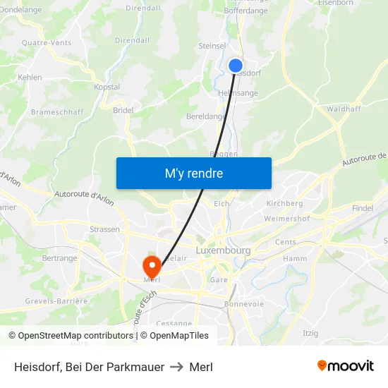 Heisdorf, Bei Der Parkmauer to Merl map