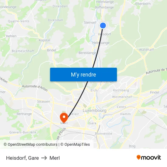 Heisdorf, Gare to Merl map