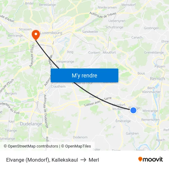 Elvange (Mondorf), Kallekskaul to Merl map