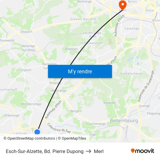 Esch-Sur-Alzette, Bd. Pierre Dupong to Merl map