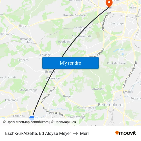 Esch-Sur-Alzette, Bd Aloyse Meyer to Merl map