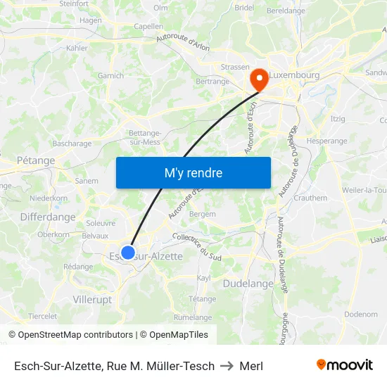 Esch-Sur-Alzette, Rue M. Müller-Tesch to Merl map