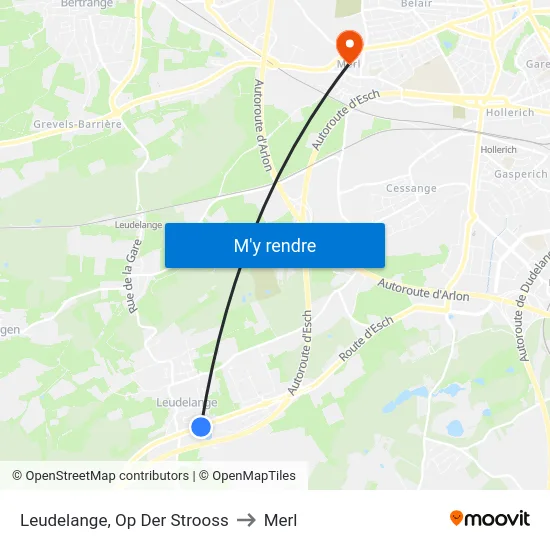 Leudelange, Op Der Strooss to Merl map
