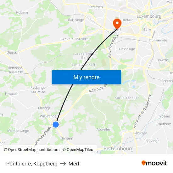 Pontpierre, Koppbierg to Merl map