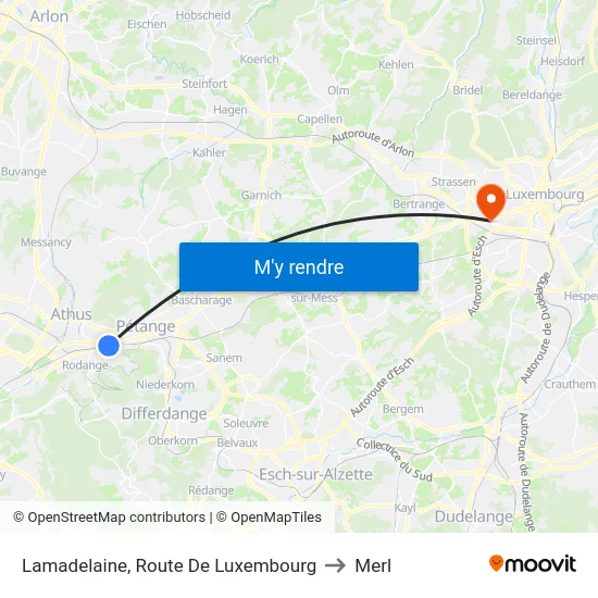 Lamadelaine, Route De Luxembourg to Merl map