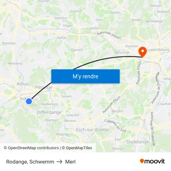Rodange, Schwemm to Merl map