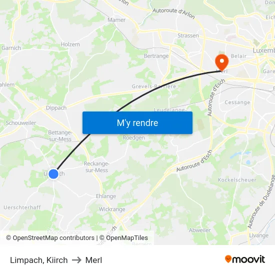 Limpach, Kiirch to Merl map