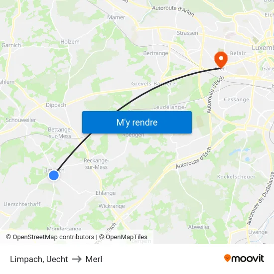 Limpach, Uecht to Merl map