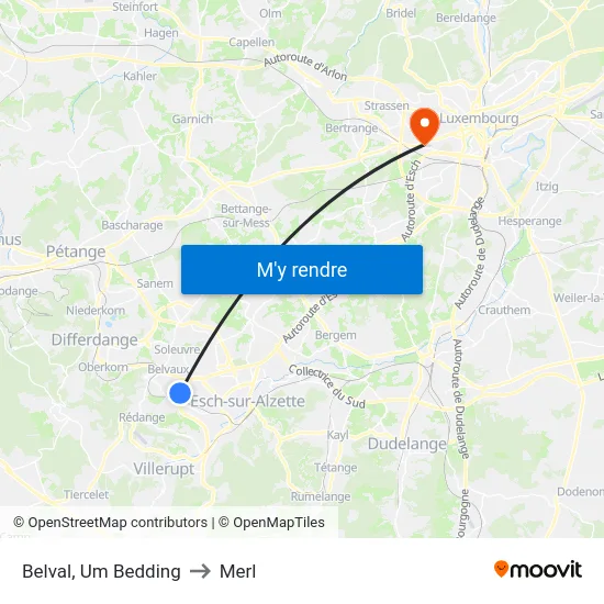 Belval, Um Bedding to Merl map