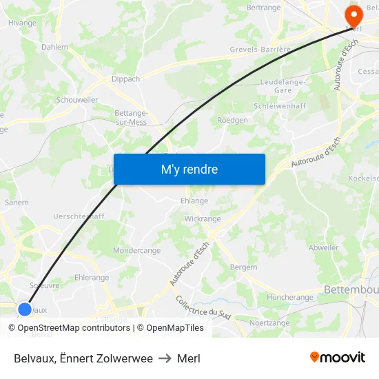 Belvaux, Ënnert Zolwerwee to Merl map