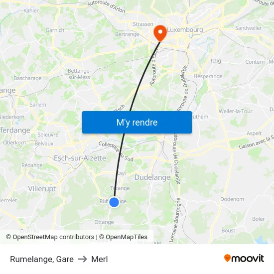 Rumelange, Gare to Merl map