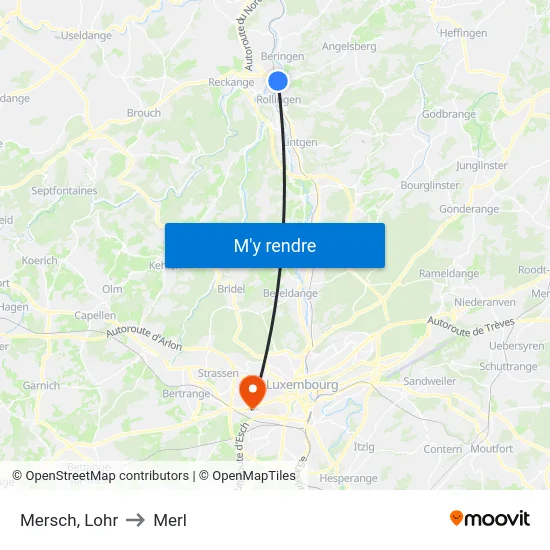 Mersch, Lohr to Merl map