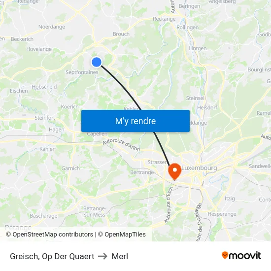 Greisch, Op Der Quaert to Merl map