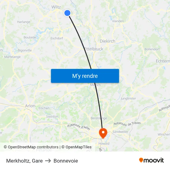 Merkholtz, Gare to Bonnevoie map