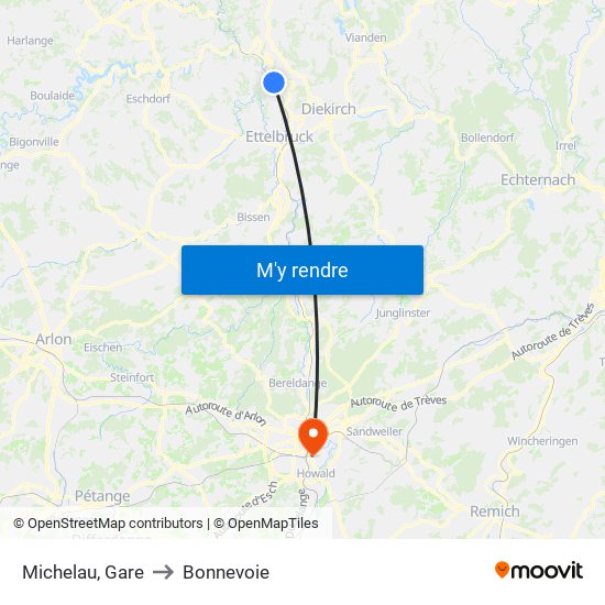 Michelau, Gare to Bonnevoie map