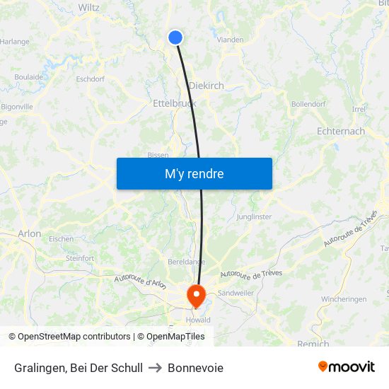 Gralingen, Bei Der Schull to Bonnevoie map