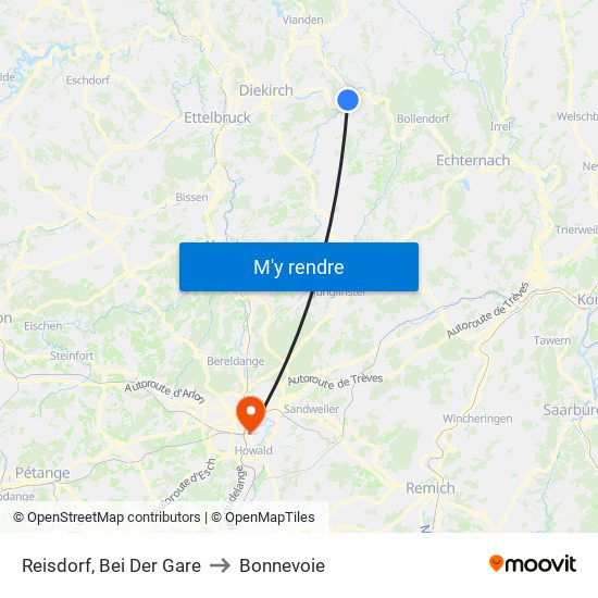 Reisdorf, Bei Der Gare to Bonnevoie map