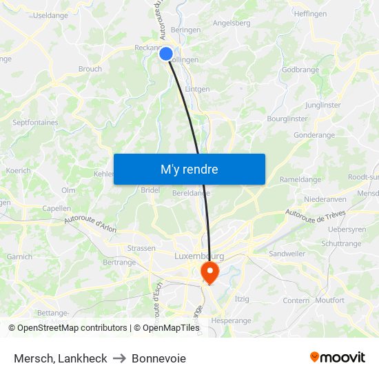 Mersch, Lankheck to Bonnevoie map