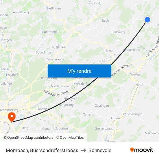 Mompach, Buerschdrëferstrooss to Bonnevoie map