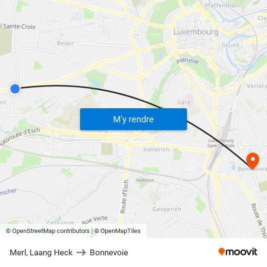 Merl, Laang Heck to Bonnevoie map